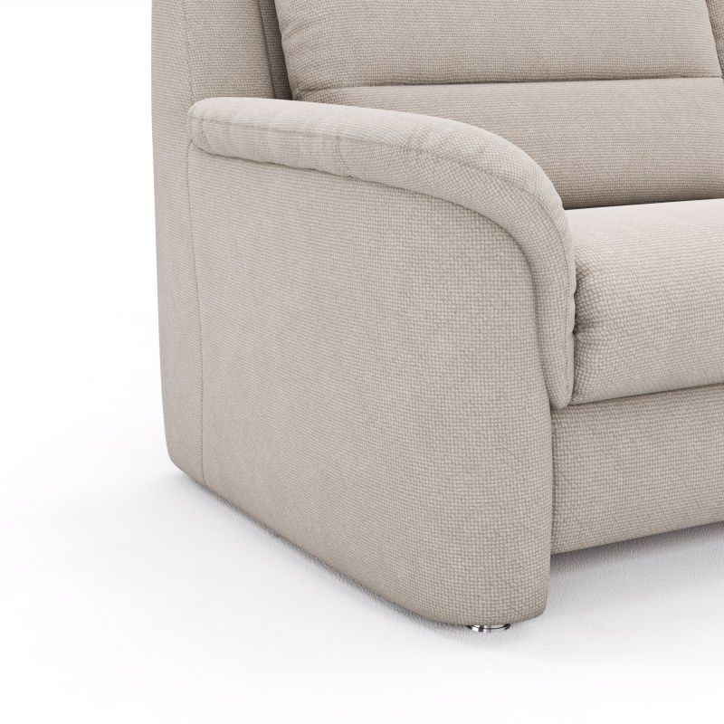 Ecksofa Cornella Plus - 2-Sitzer links mit Ecke und Abschlussteil rechts, Stoff, Rosé