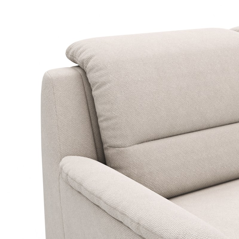 Ecksofa Cornella Plus - 2-Sitzer links mit Ecke und Abschlussteil rechts, Stoff, Rosé
