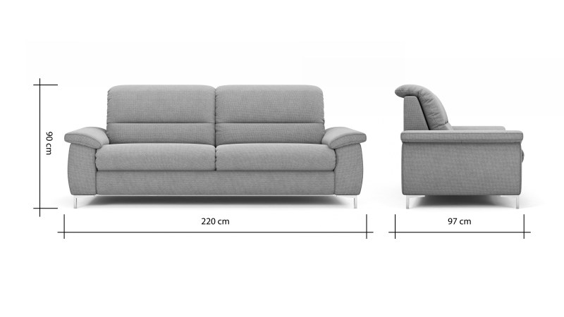 Sofa Cornella Plus - 2,5-Sitzer, Stoff, Rosé
