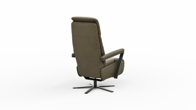 Drehsessel Enno Lazyline - Größe M inkl. Relaxfunktion, Leder Olive