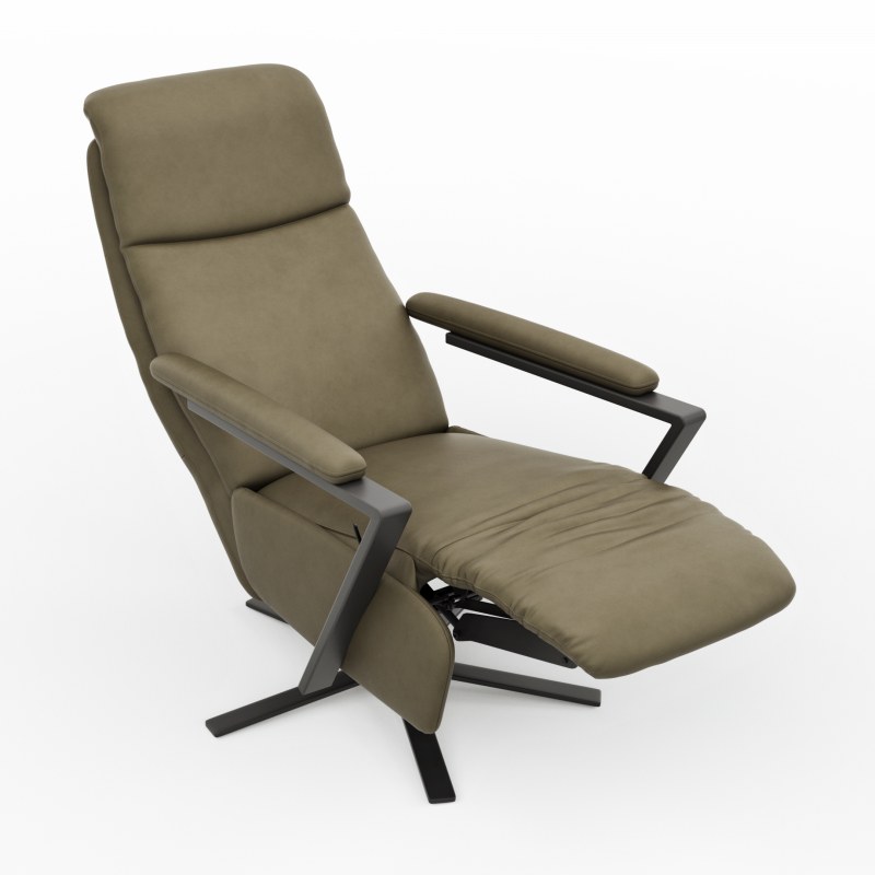 Drehsessel Enno Lazyline - Größe M inkl. Relaxfunktion, Leder Olive