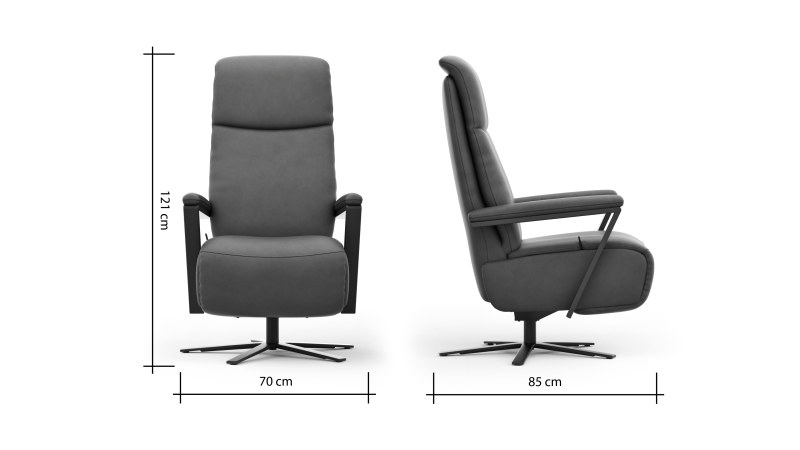 Drehsessel Enno Lazyline - Größe M inkl. Relaxfunktion, Leder Olive