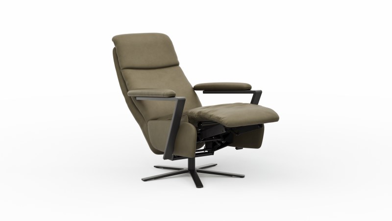 Drehsessel Enno Lazyline - Größe M inkl. Relaxfunktion, Leder Olive