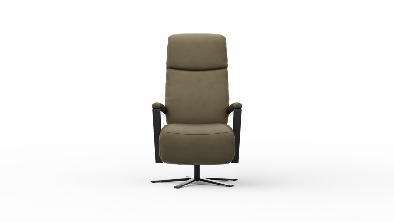Drehsessel Enno Lazyline - Größe M inkl. Relaxfunktion, Leder Olive
