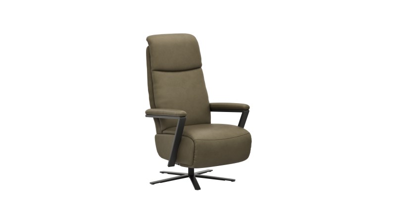 Drehsessel Enno Lazyline - Größe M inkl. Relaxfunktion, Leder Olive
