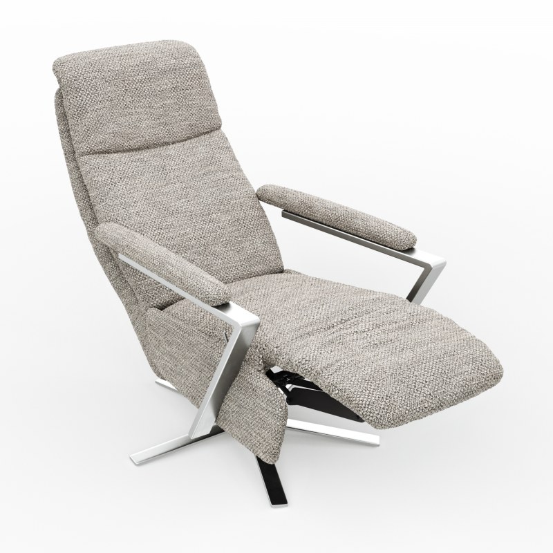 Drehsessel Enno Lazyline - Größe L inkl. Relaxfunktion, Stoff, Silber