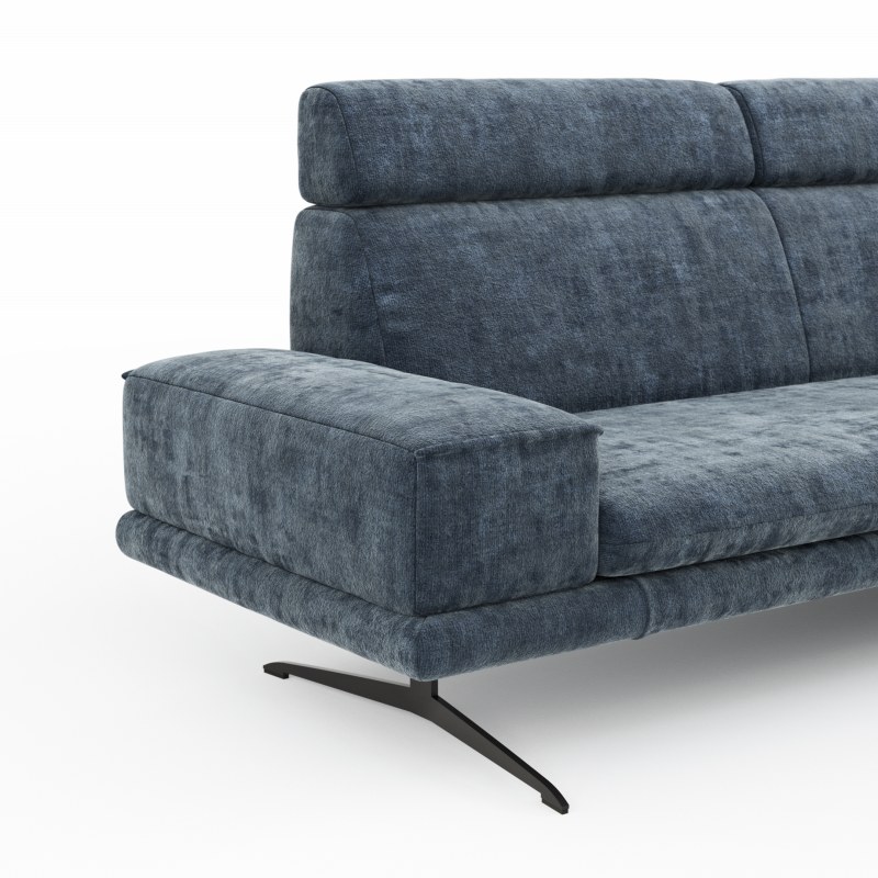 Sofa Hubertus - 2,5-Sitzer, Stoff, Blau
