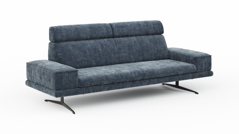 Sofa Hubertus - 2,5-Sitzer, Stoff, Blau