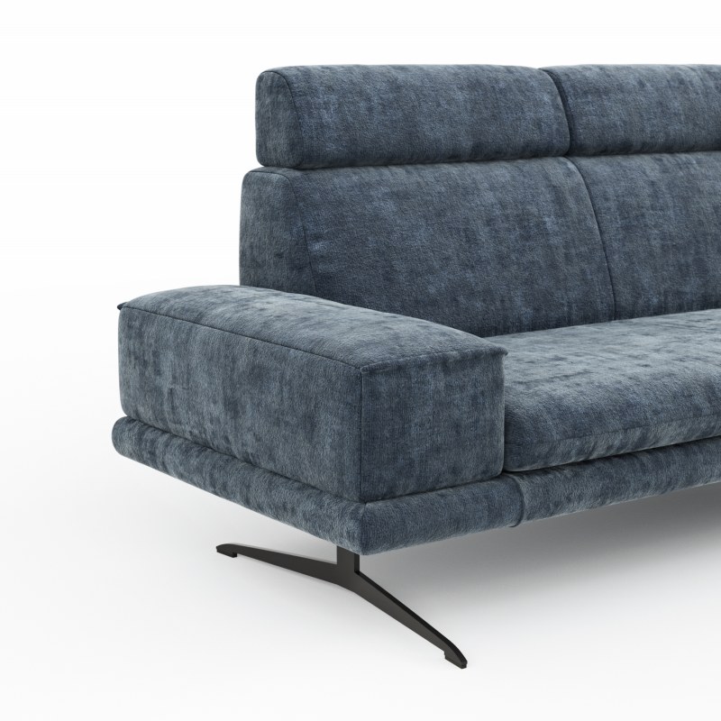 Sofa Hubertus - 2-Sitzer, Stoff, Blau