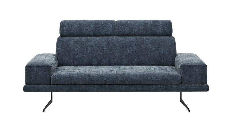Sofa Hubertus - 2-Sitzer, Stoff, Blau