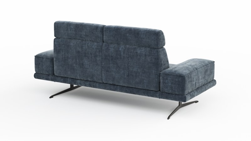 Sofa Hubertus - 2-Sitzer, Stoff, Blau