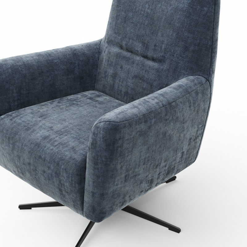 Drehsessel Charlotte - Stoff, Blau