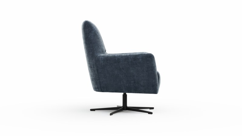 Drehsessel Charlotte - Stoff, Blau