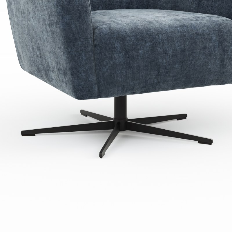 Drehsessel Charlotte - Stoff, Blau