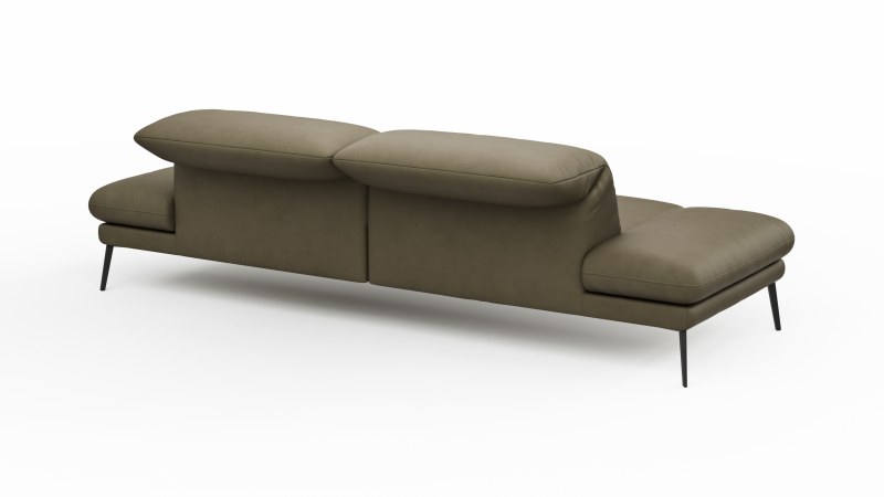 Sofa Elena - 2,5-Sitzer, Leder, Olive