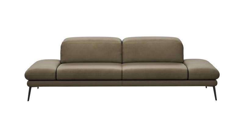 Sofa Elena - 2,5-Sitzer, Leder, Olive