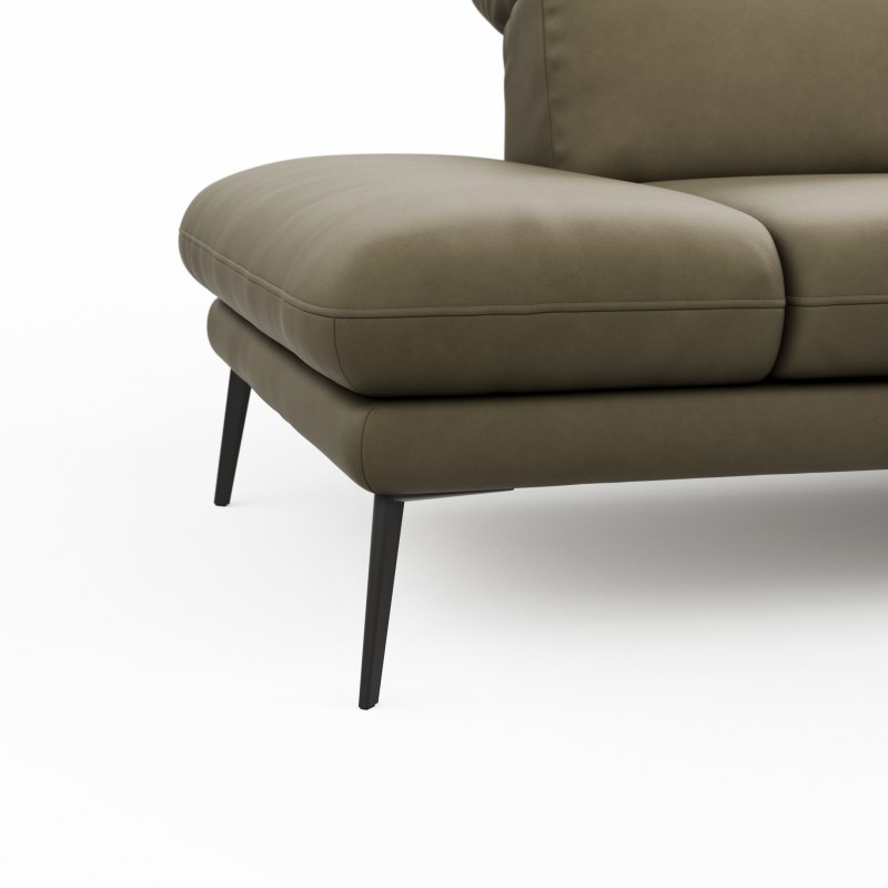 Sofa Elena - 2,5-Sitzer, Leder, Olive