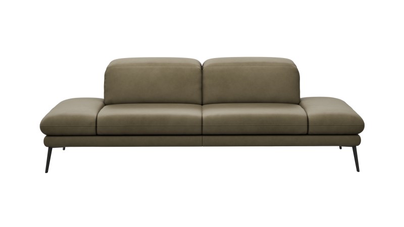 Sofa Elena - 2-Sitzer, Leder, Olive