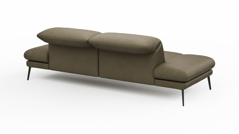 Sofa Elena - 2-Sitzer, Leder, Olive