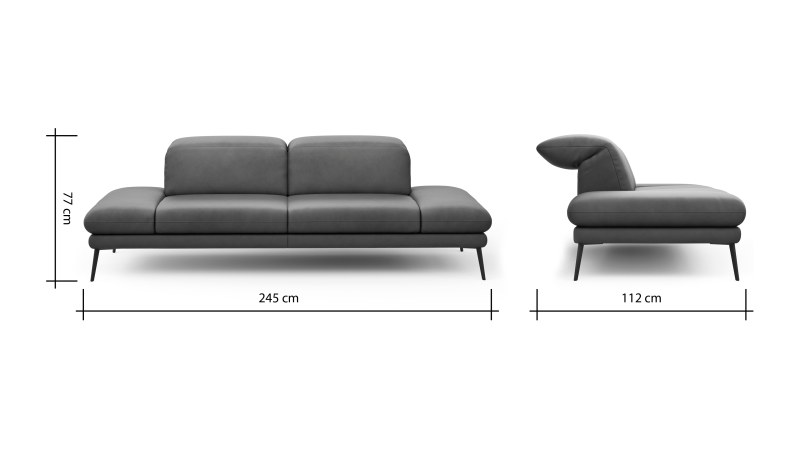 Sofa Elena - 2-Sitzer, Leder, Olive