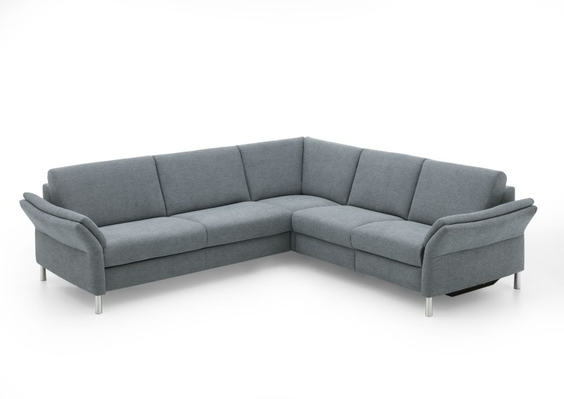 Ecksofa - 3-Sitzer mit Ecke rechts,Stoff, Hellblau