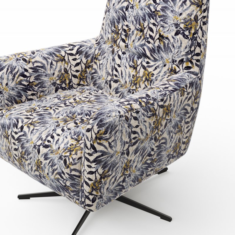 Drehsessel Charlotte - Stoff, Blumig