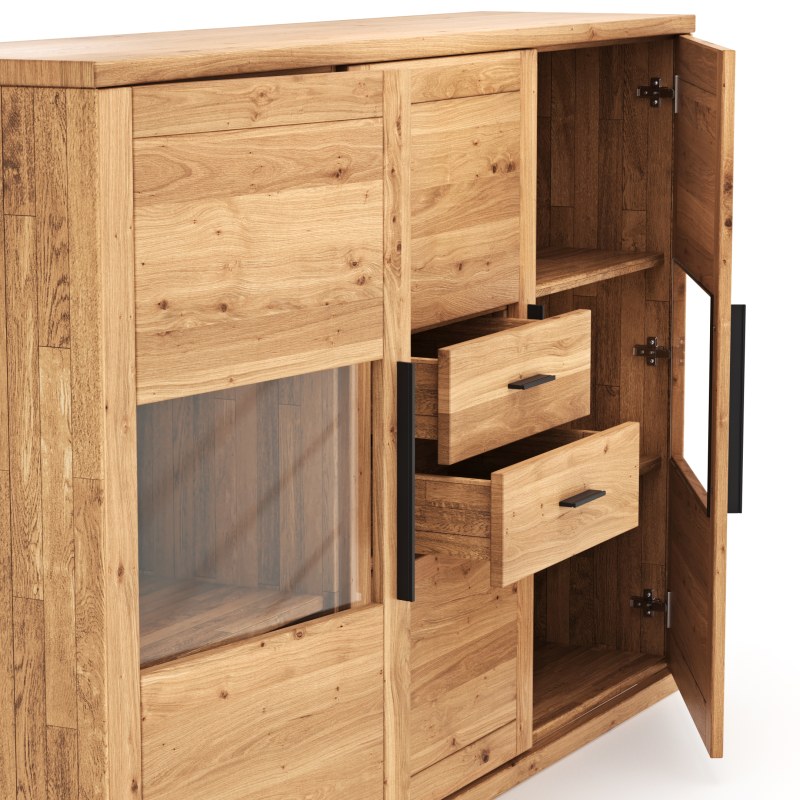Highboard Faro 6.0 - Wildeiche massiv, natur, geölt