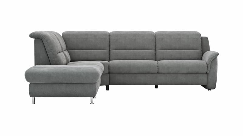 Ecksofa Cornella Plus - Ecke und Abschlussteil mit 2-Sitzer rechts, Stoff, Anthrazit