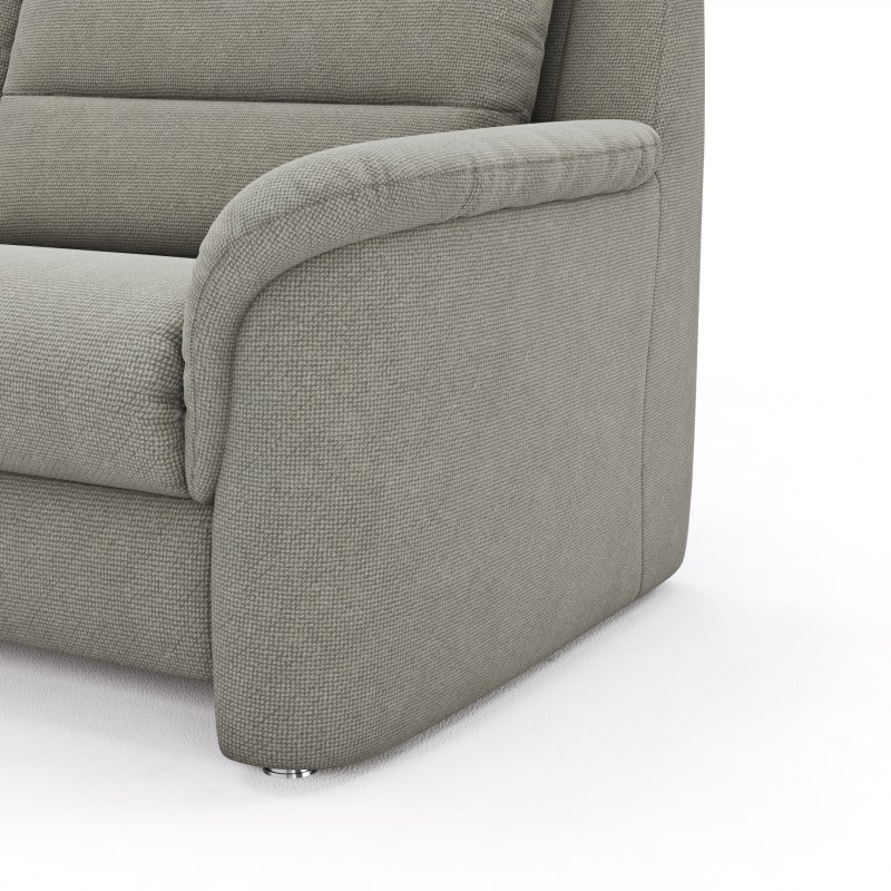 Ecksofa Cornella Plus - Ecke und Abschlussteil mit 2-Sitzer rechts, Stoff, Nougat