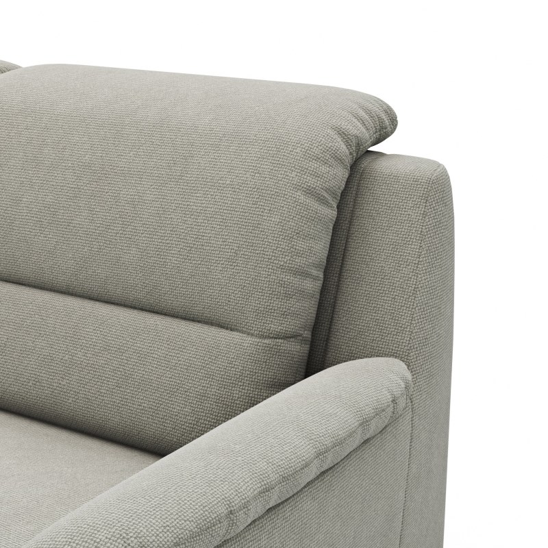 Ecksofa Cornella Plus - Ecke und Abschlussteil mit 2-Sitzer rechts, Stoff, Nougat