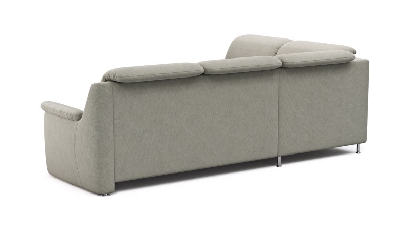 Ecksofa Cornella Plus - Ecke und Abschlussteil mit 2-Sitzer rechts, Stoff, Nougat