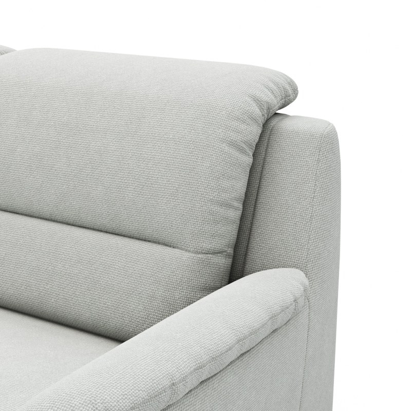 Ecksofa Cornella Plus - Ecke und Abschlussteil mit 2-Sitzer rechts, Stoff, Hellgrau