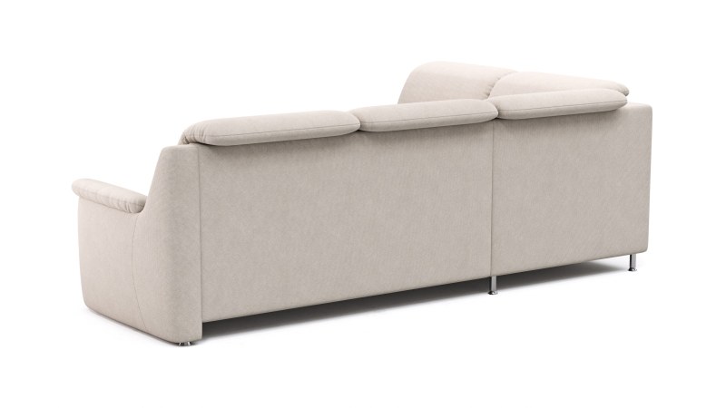 Ecksofa Cornella Plus - Ecke und Abschlussteil mit 2-Sitzer rechts, Stoff, Rosé