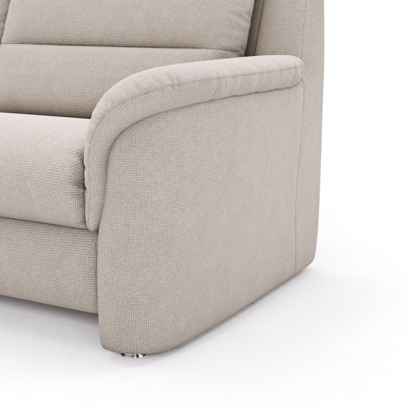 Ecksofa Cornella Plus - Ecke und Abschlussteil mit 2-Sitzer rechts, Stoff, Rosé
