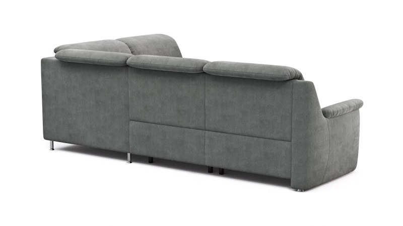Ecksofa Cornella Plus - 2-Sitzer mit Ecke und Abschlussteil rechts inkl. Relaxfunktion (motorisch) und Kopfteilverstellung, Stoff, Anthrazit