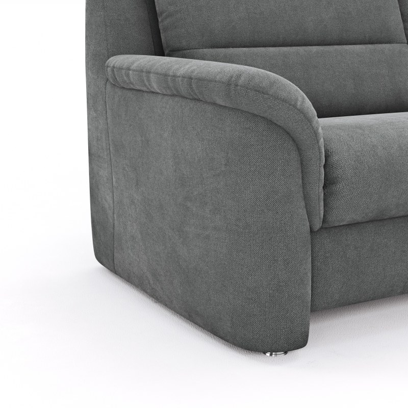 Ecksofa Cornella Plus - 2-Sitzer mit Ecke und Abschlussteil rechts inkl. Relaxfunktion (motorisch) und Kopfteilverstellung, Stoff, Anthrazit