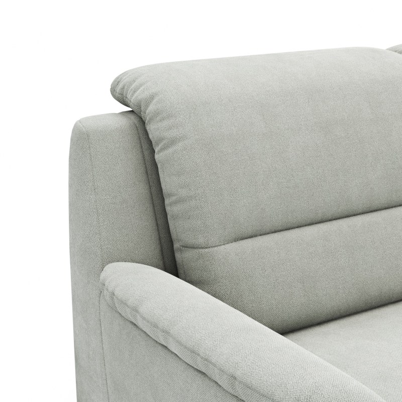 Ecksofa Cornella Plus - 2-Sitzer mit Ecke und Abschlussteil rechts inkl. Relaxfunktion (motorisch) und Kopfteilverstellung, Stoff, Graubraun