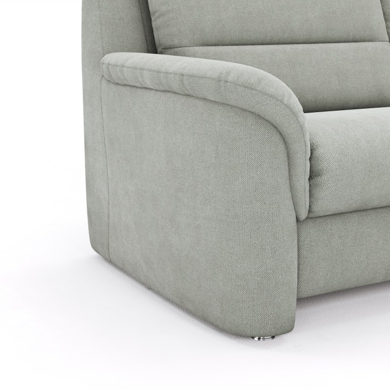 Ecksofa Cornella Plus - 2-Sitzer mit Ecke und Abschlussteil rechts inkl. Relaxfunktion (motorisch) und Kopfteilverstellung, Stoff, Graubraun