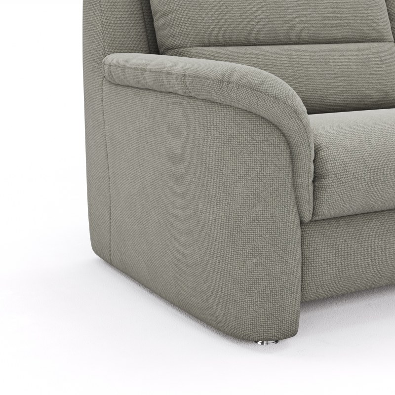 Ecksofa Cornella Plus - 2-Sitzer mit Ecke und Abschlussteil rechts inkl. Relaxfunktion (motorisch) und Kopfteilverstellung, Stoff, Nougat