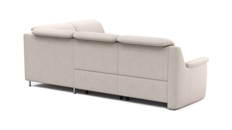 Ecksofa Cornella Plus - 2-Sitzer mit Ecke und Abschlussteil rechts inkl. Relaxfunktion (motorisch) und Kopfteilverstellung, Stoff, Rosé