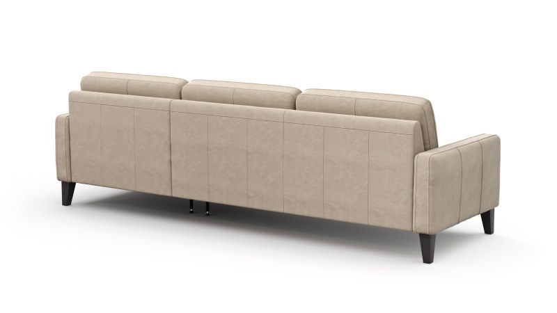 Ecksofa Matero - 2,5-Sitzer mit Longchair rechts, Leder, Taupe