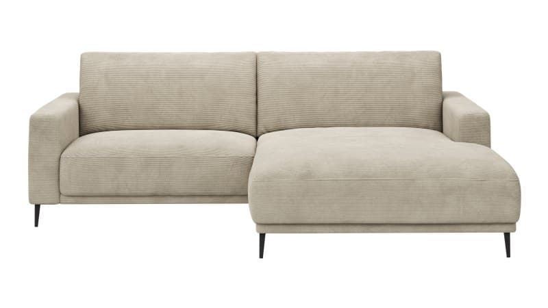 Ecksofa Solero 2.0 - 1,5-Sitzer mit Longchair rechts, Stoff, Sand