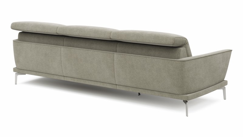 Ecksofa Amadena - 2-Sitzer mit Longchair rechts inkl. Relaxfunktion motorisch, Stoff, Limone