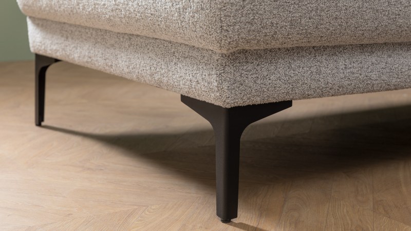 Ecksofa Matero - 2-Sitzer mit Ecke rechts, Stoff, Hellgrau