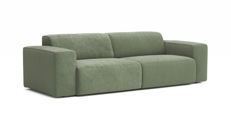 Sofa Elementos - 3-Sitzer XL, Stoff, Olivgrün