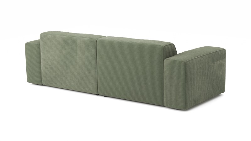 Sofa Elementos - 3-Sitzer XL, Stoff, Olivgrün