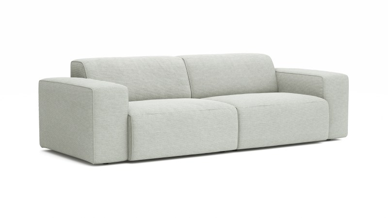 Sofa Elementos - 3-Sitzer XL, Stoff, Hellgrau