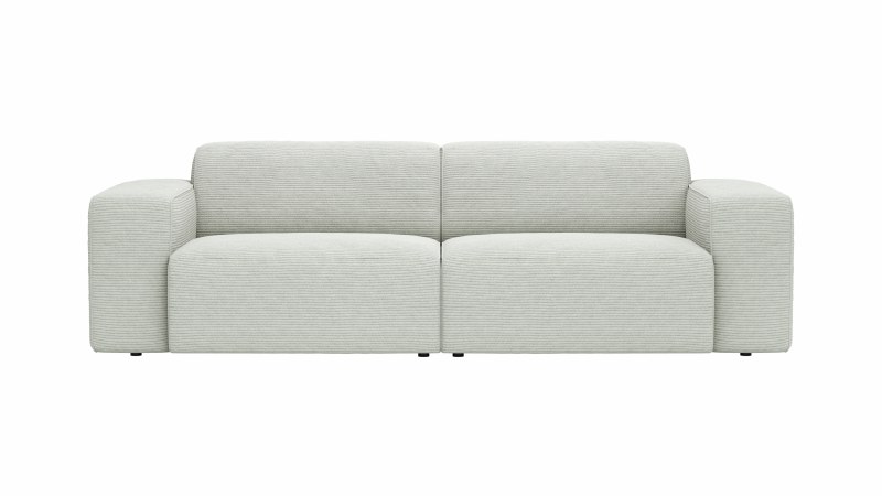 Sofa Elementos - 3-Sitzer XL, Stoff, Hellgrau