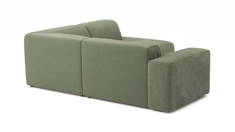 Ecksofa Elementos - 1,5-Sitzer links mit Ecke rechts, Stoff, Olivgrün