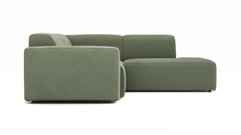 Ecksofa Elementos - 1,5-Sitzer links mit Ecke rechts, Stoff, Olivgrün